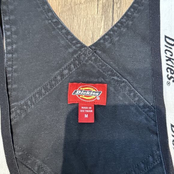 Dickies Overalls Black Pinstripe Workwear Carpenter Utility Pants Womens Medium - Picture 5 of 10